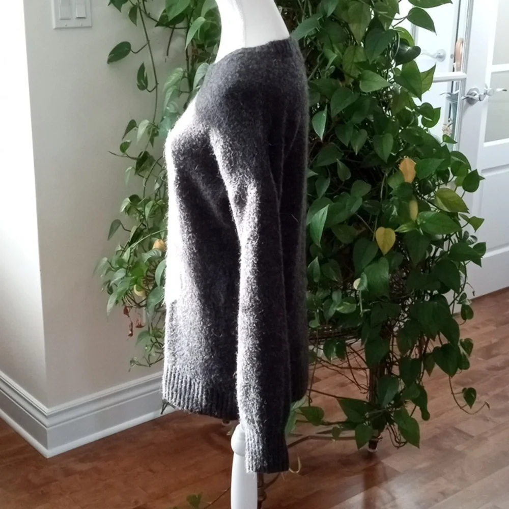 Women's Gray Alpaca Sweater with Deer Design - Picture 5 of 13